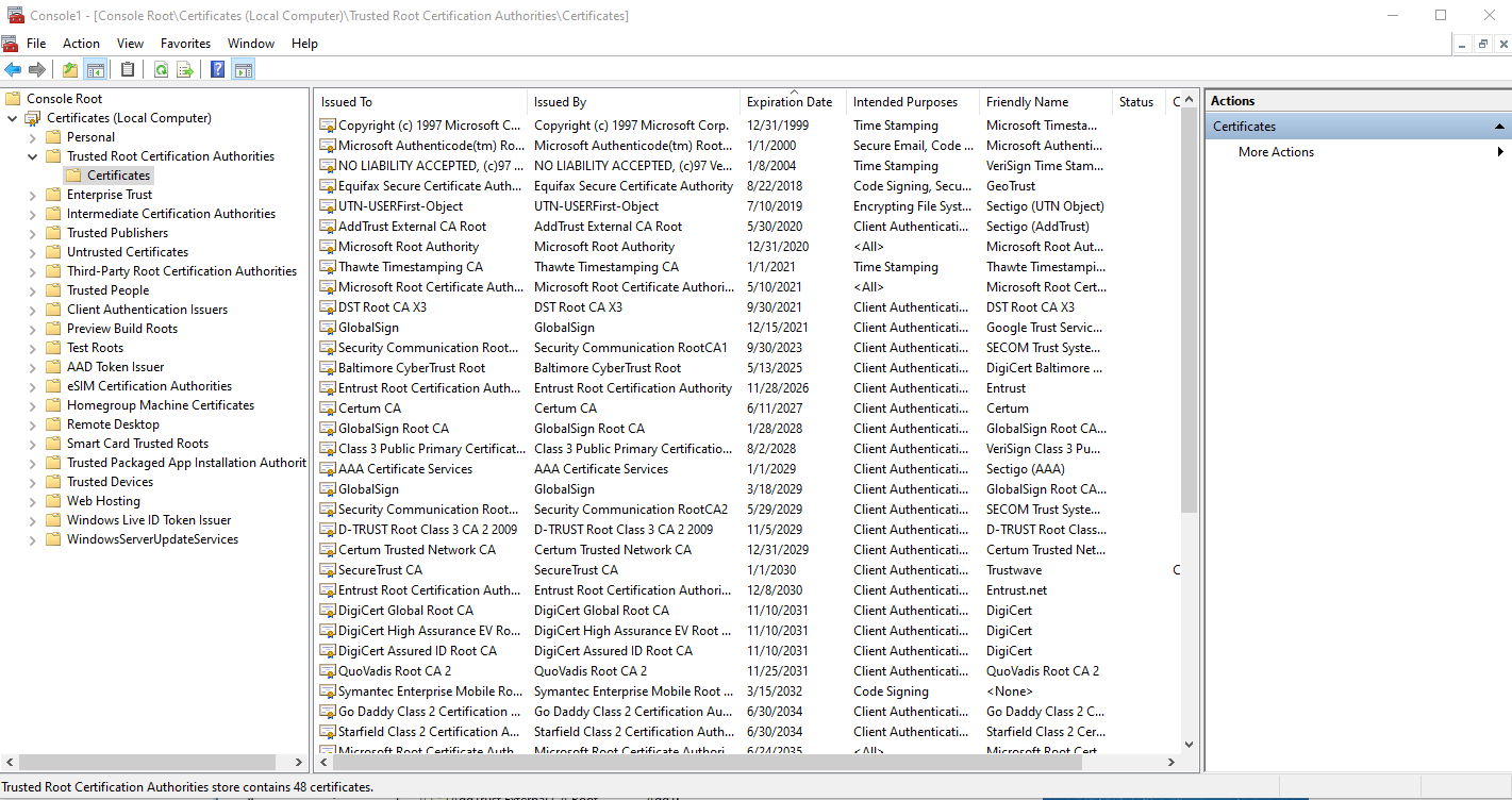 [Windows] Updating List of Trusted Root Certificates