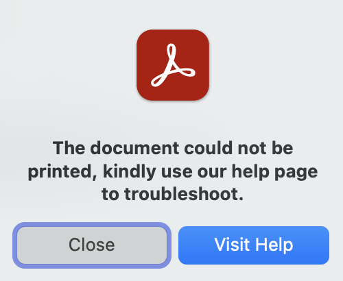 [Adobe Acrobat] fix There were no pages selected to print