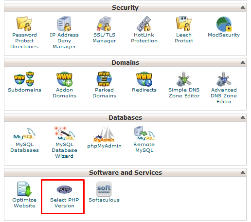 Hướng dẫn thay đổi verion php trong Cpanel