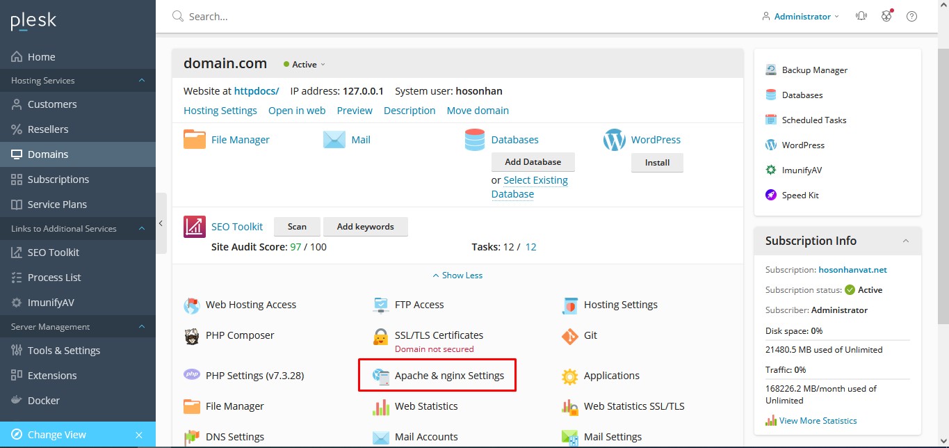 select-apache-nginx-setting