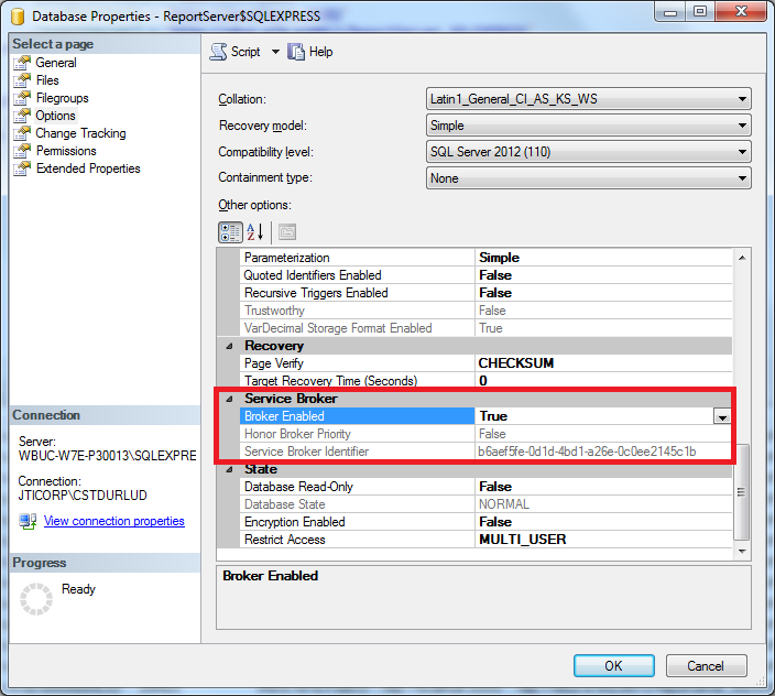 Enable Service Broker trong SQL Server