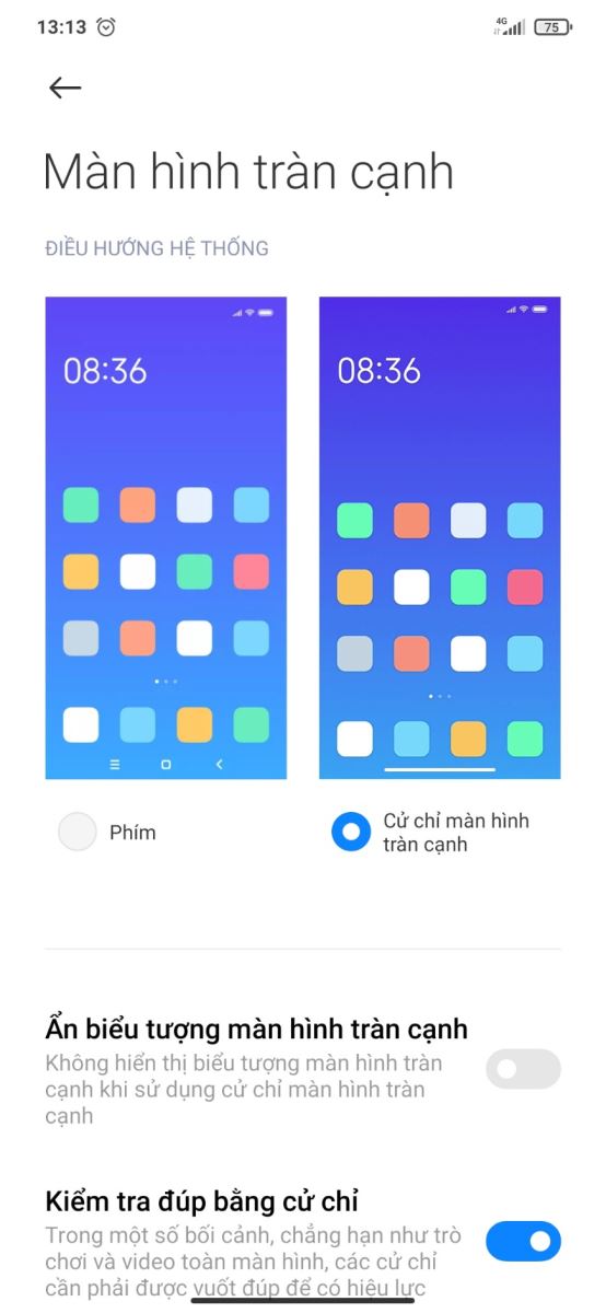 Hướng dẫn bật / tắt màn hình tràn cạnh cho Xiaomi Redmi Note 8 Pro